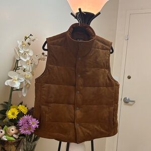 AG Adriano Goldschmied Los Angeles Men's Brown Quilted Vest Size M